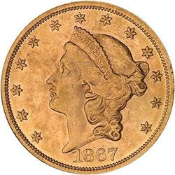 1867 $20 Liberty ANACS MS62