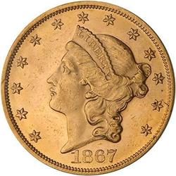 1867 $20 Liberty PCGS MS61