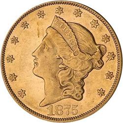 1875-CC $20 Liberty PCGS AU58