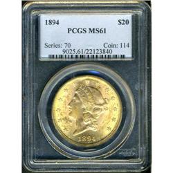 1894 $20 Liberty PCGS MS61
