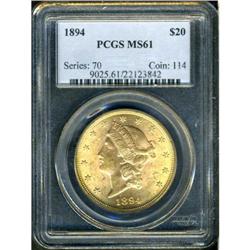 1894 $20 Liberty PCGS MS61