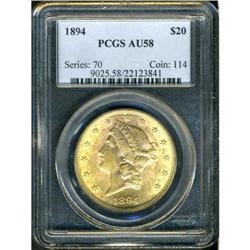 1894 $20 Liberty PCGS AU58