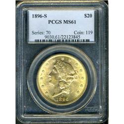 1896-S $20 Liberty PCGS MS61