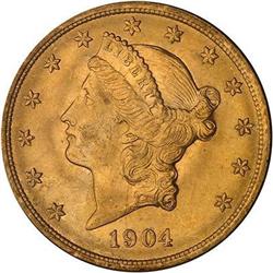 1904 $20 Liberty MS63 RAW