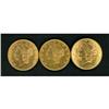 Image 1 : Lot of Three 1899 $20 Liberty Dbl Eagles Raw VF-EF
