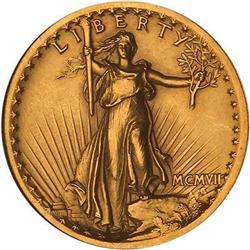 1907 $20 St. Gaudens Wire rim ANACS MS60 Details