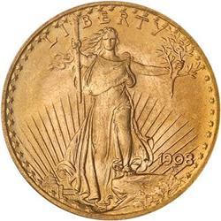 1908 $20 St. Gaudens. No motto PCGS MS66