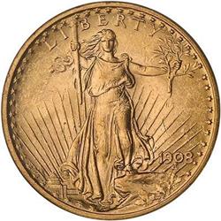 1908 $20 St. Gaudens. No motto PCGS MS63
