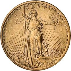 1908 $20 St. Gaudens. No motto PCGS MS62
