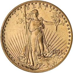1911 $20 St. Gaudens PCGS AU55
