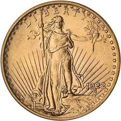 1922 $20 St. Gaudens PCGS AU58