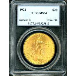 1924 $20 St. Gaudens PCGS MS64