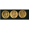 Image 1 : Lot of 3, 1908 $20 Saints Gaudens no motto Raw AU-BU