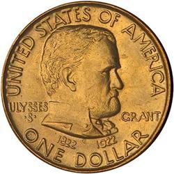 1922 Grant Gold Dollar, no star PCGS MS65