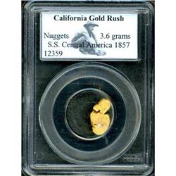 S.S. Central America. 1857 Gold nuggets 3.6 Grams