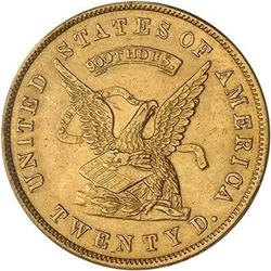 1853 U.S. Assay Office $20 Gold, 900 THOUS PCGS AU50