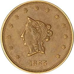 1855 Wass, Molitor & Co. (San Francisco) $20 Gold. RAW