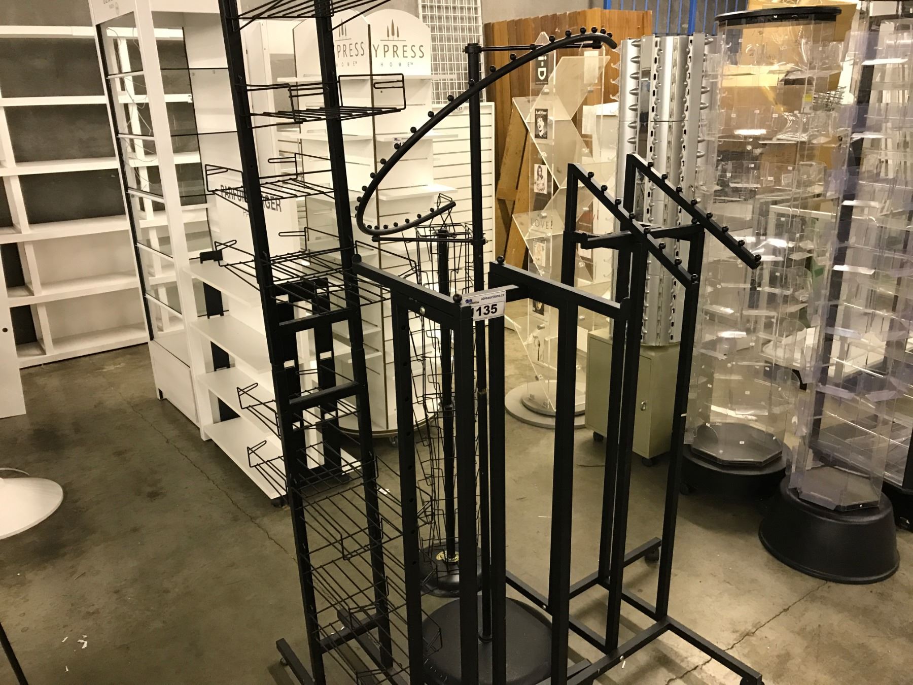 LOT OF 5 METAL RETAIL DISPLAY RACKS - Able Auctions