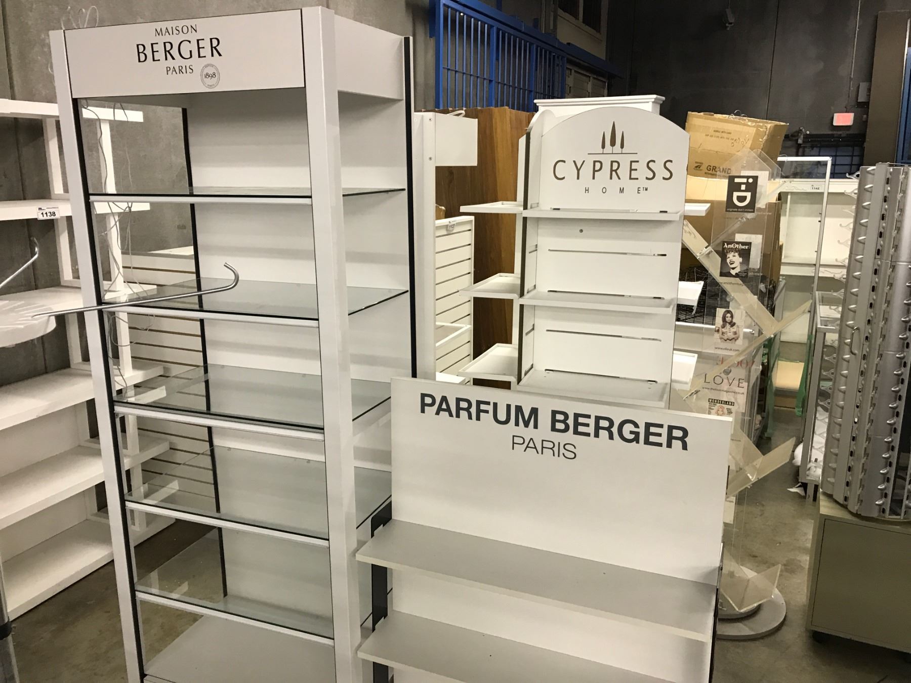 White Retail Racking LOT OF 4 WHITE RETAIL DISPLAY SHELVING UNITS