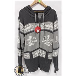 RED DRAGON GREY/WHITE EAGLE MENS KNIT ZIP UP