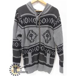 RED DRAGON MENS GREY/BLACK KNIT LOGO ZIP UP