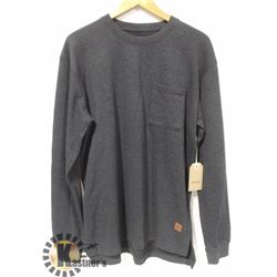 EKUMENIK MENS DARK GREY CREW NECK POCKET FRONT
