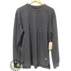 EKUMENIK MENS DARK GREY CREW NECK POCKET FRONT