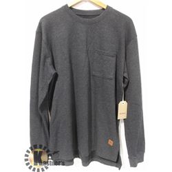 EKUMENIK MENS DARK GREY CREW NECK POCKET FRONT