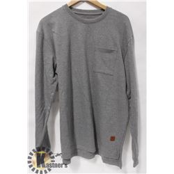 EKUMENIK MENS LIGHT GREY CREW NECK POCKET FRONT