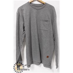 EKUMENIK MENS LIGHT GREY CREW NECK POCKET FRONT