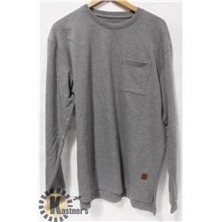 EKUMENIK MENS LIGHT GREY CREW NECK POCKET FRONT