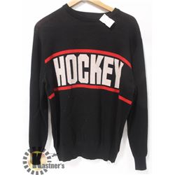 HOCKEY MENS BLACK KNIT LOGO SWEATER