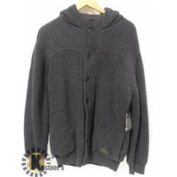 NIXON DARK GREY MENS KNIT INSULATED BUTTON UP