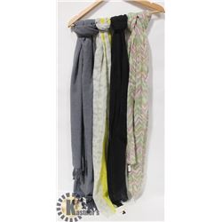 LOT OF 4 WOMENS SCARVES