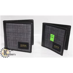 LOT OF 2 NIXON GREY FABRIC MENS WALLETS