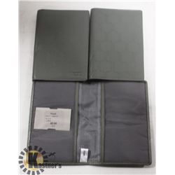 LOT OF 3 WESC GREY LEATHER PASSPORT COVERS