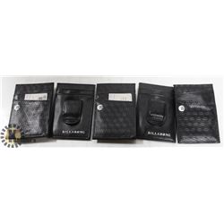 LOT OF 5 BILLABONG BLACK MENS WALLET OUTCLIPS