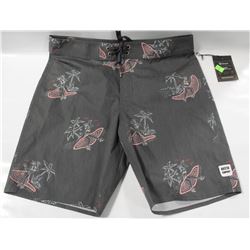 BRIXTON BARGE TRUNK BLACK/PINK MENS SHORTS