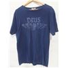 Image 1 : DEUS EX MACHINA MENS BLUE COTTON LOGO T-SHIRT