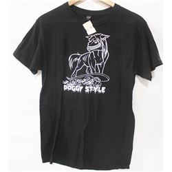 MENS BLACK DOGGY STYLE LOGO T-SHIRT