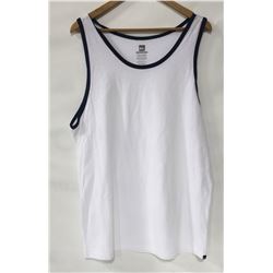 QUIKSILVER MENS WHITE/BLUE TRIM TANK TOP