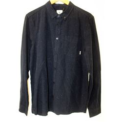 ELEMENT MENS LONG SLEEVE NAVY BUTTON UP DRESS