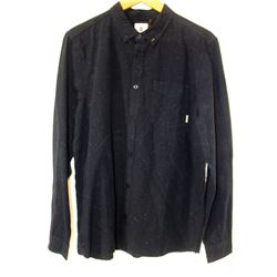 ELEMENT MENS LONG SLEEVE NAVY BUTTON UP DRESS