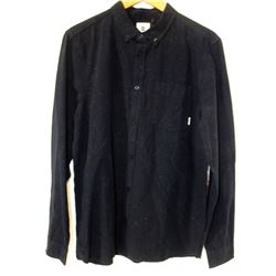 ELEMENT MENS LONG SLEEVE NAVY BUTTON UP DRESS