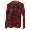 Image 1 : EKUMENIK MENS RED/NAVY LONG SLEEVE PLAID FLANNEL