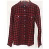 Image 1 : EKUMENIK MENS RED/NAVY LONG SLEEVE PLAID FLANNEL
