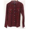 Image 1 : EKUMENIK MENS RED/NAVY LONG SLEEVE PLAID FLANNEL