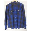 Image 1 : BRIXTON MENS BLUE/BLACK FADED PLAID LONG SLEEVE