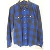 Image 1 : BRIXTON MENS BLUE/BLACK FADED PLAID LONG SLEEVE