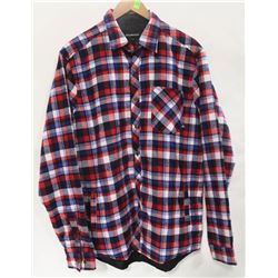 EKUMENIK BLUE/RED/WHITE PLAID FLANNEL BUTTON UP
